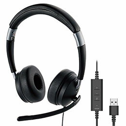 ☆エレコム デュアルマイクノイズリダクション有線ヘッドセット USB 両耳 HS-HP101UNCBK ☆エレコム デュアルマイクノイズリダクション有線ヘッドセット USB 両耳 HS-HP101UNCBK