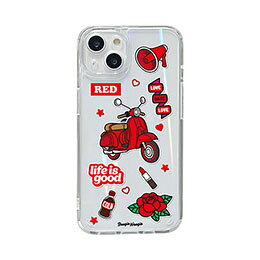 ☆BOOGIE WOOGIE ブギウギ オーロラケース for iPhone 13 Red BW22000i13RD