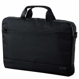 ☆エレコム PCバッグ ブリーフケース 15.6インチ 抗菌 撥水 スリム ショルダーベルト付 ブラック BM-BCAB01BK