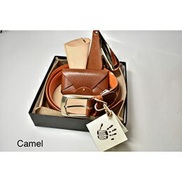 ☆長沢ベルト工業 イタリアンオイルレザーギフト向け3点セット CAMEL SS001-CM