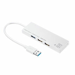 ☆サンワサプライ USB3.1+2.0コンボハブ カードリーダー付き ホワイト USB-3HC316WN