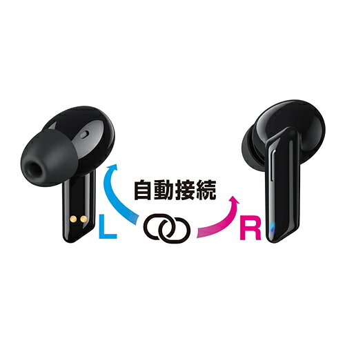 カー用品卸問屋 ニューフロンテアのカシムラ 完全ワイヤレス ステレオイヤホン 高音質 BK BL-112｜アングル2
