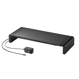 ☆サンワサプライ USB　Type-C接続ハブ付き机上ラック MR-LC210CHBK