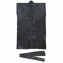 ☆【10個セット】 ARTEC サテンロングハッピ 黒 L(ハチマキ付) ATC1153X10