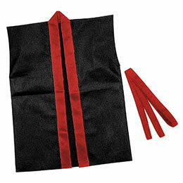 ☆【20個セット】 ARTEC カラー不織布ハッピ子供用袖無 J黒(赤襟 ATC4105X20