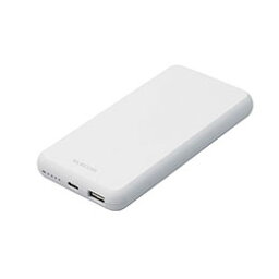 ☆エレコム モバイルバッテリー/リチウムイオン電池/薄型/15W/10000mAh/Type-C1ポート/USB-A1ポート/ホワイト DE-C38-10000WH