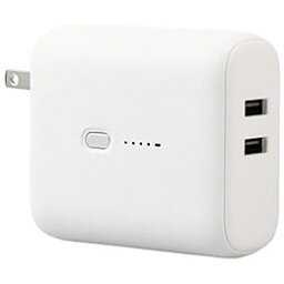 ☆エレコム AC充電器一体モバイルバッテリー(5000mAh/12W/A×2) DE-AC06-5000WF