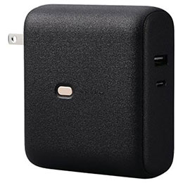 ☆エレコム AC充電器一体モバイルバッテリー(10000mAh/20W/C×1+A×1) DE-AC07-10000BK