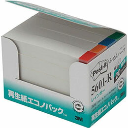 Label Paper - ☆【5個セット】 3M Post-it ポストイット 再生紙エコノパック ふせんハーフ 3M-5601-RX5