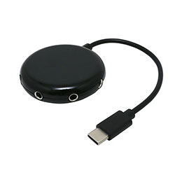 ☆【5個セット】 ミヨシ 5分配ステレオプラグ Type-C変換 ブラック AAC-SPC5/BKX5