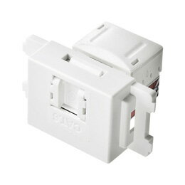 JIS対応フェイスプレート用のカテゴリ6対応のRJ-45モジュールオフィスや家庭のケーブル配線をすっきりまとめる情報コンセントファミリー。 JISに対応した簡単取付けタイプのカテゴリ6対応RJ-45モジュラージャックです。 カテゴリ6(1000BASE-TX)に対応しています。 ホコリの進入を防ぐシャッター付きです。●対応伝送帯域:カテゴリ6/エンハンスドカテゴリ5/カテゴリ5/カテゴリ3適合 (1000BSE-TX/1000BASE-T/100BASE-TX/10BASE-T適合) ●対応プレート:LA-FP-J1K/J2K ●対応パンチダウン工具:LAN-TL1K・TL2K