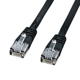 ☆【10個セット】 サンワサプライ カテゴリ6フラットケーブル0.5m(ブラック) KB-FL6-005BKNX10