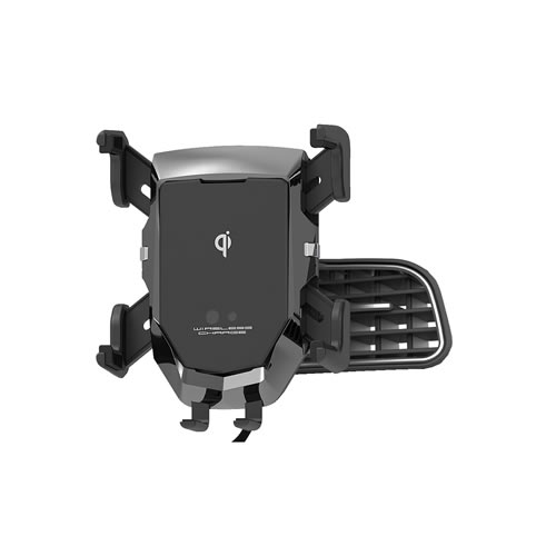 カシムラ iPhone/スマートフォン 車載用ワイヤレス充電器 Qi自動開閉ホルダー 4アーム 手帳対応 エアコン取り付け KW-41