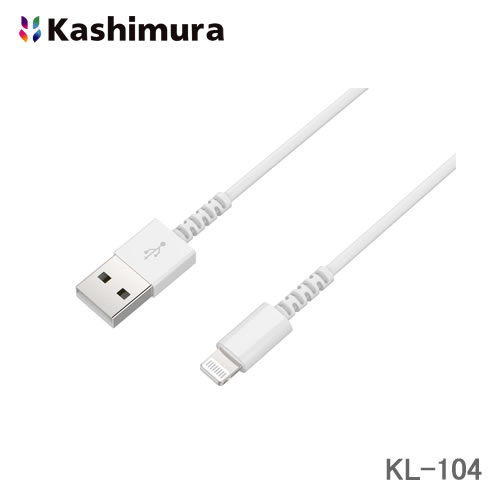 カシムラ USB充電&同期ケーブル 50cm LN 極細 WH KL-104