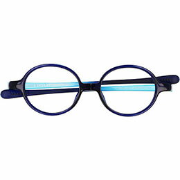 ☆H.U.G. 変なメガネ HM-1002 ファッション性のあるラウンド型 度数+3.5 ネイビー/アクアマット HM-1002-2+3.5