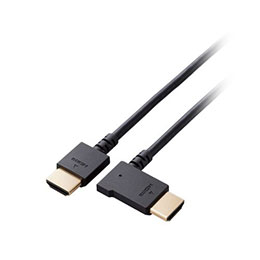 HIGH SPEED HDMIケーブル(L字コネクター/左向き)■ケーブルの出っ張りを抑えられるL字型コネクターを採用。左側にHDMI出力端子があるノートパソコンにおすすめの左向きタイプです。 ■ノートパソコン接続時、マウス操作をする手にケーブルが干渉せず、パソコン周りのスペースを有効に使えます。 ■デスクトップパソコンやテレビの裏など、狭い場所でもケーブルが場所を取らずに使えます。機器を壁に寄せて設置できます。 ■配線時の取り回しがしやすく束ねてもクセが残りにくい、やわらかケーブルを採用しています。 ■1本のケーブルで、映像信号と音声信号をデジタルのままで高速伝送するだけでなく、イーサネット信号の双方向通信を実現します。 ■100Mbpsのイーサネット通信を実現する、HEC(HDMIイーサネットチャンネル)に対応しています。 ■デジタル音声をテレビなどの表示機器からAVアンプなどの出力機器へ伝送できる、ARC(オーディオリターンチャンネル)に対応しています。 ■4K(3840×2160px)/30Hz、Full HD(1920×1080px)/120Hzの解像度に対応しています。 ■色深度は従来の24bit(Full Color : フルカラー)から、30/36/48bit(Deep Color : ディープカラー)まで対応し、より豊かな色表現が可能です。 ■サビなどに強く信号劣化を抑える金メッキピン・金メッキプラグを採用しています。 ■外部ノイズの干渉から信号を保護する3重シールドケーブルを採用しています。 ■EUの「RoHS指令(電気・電子機器に対する特定有害物質の使用制限)」に準拠(10物質)しています。 ■自社環境認定基準を1つ以上満たし、『THINK ECOLOGY』マークを表示した製品です。 ■環境保全に取り組み、製品の包装容器におけるプラスチック重量を、社内基準製品より20%以上削減した製品です。 ■環境保全に取り組み、製品の包装容器が紙・ダンボール・ポリ袋のみで構成されている製品です。■対応機種 : HDMI(タイプA・19ピン)側 : HDMI入力端子を持つ液晶テレビ・プラズマテレビ・プロジェクター等、HDMI(タイプA・19ピン)側 : HDMI出力端子を持つAV機器・ゲーム機等 ■規格 : High Speed HDMI Cable with Ethernet (HDMI 1.4a)認証 ■コネクタ形状1 : HDMIプラグ(タイプA・19ピン) ■コネクタ形状2 : HDMIプラグ(タイプA・19ピン)左向き ■ケーブルタイプ : やわらか ■伝送速度 : 10.2Gbps ■対応解像度 : 最大4K(3840×2160px)/30Hz ■シールド方法 : 3重シールド ■プラグメッキ仕様 : 金メッキピン・金メッキプラグ ■ケーブル長 : 約1m ※コネクター含まず ■カラー : ブラック ■ケーブル太さ : 約4.5mm ■環境配慮事項 : EU RoHS指令準拠(10物質)