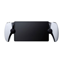 PlayStation Portal リモートプレーヤー用ガラスフィルム スーパーAR 高透明■エッチングAR加工により透過率をアップ。ゲームプレイの際などに、光の映り込みに邪魔されずプレイすることができる超高透明タイプのガラスフィルムです。 ■透過率を上げることで反射率を下げるエッチングAR加工で、通常の高透明ガラスに比べ非常に見やすくなります。 ■通常の高透明ガラスの透過率が約91%に対して、約95%の高透過率です。 ※当社画面保護ガラスフィルム製品との比較 ■表面硬度10Hの強化ガラス採用により、保護ガラス表面の傷を防止します。 ■※当社基準による10H鉛筆硬度試験での実力値です。 ■指紋・皮脂汚れが付きにくく、残った場合でも簡単に拭き取れる指紋防止加工を施しています。 ■貼り付け面にシリコン皮膜をコーティングし、接着剤や両面テープを使わずに貼り付け可能な自己吸着タイプです。貼りやすく、貼り直しも可能です。 ■時間の経過とともに気泡が目立たなくなる、特殊吸着層を採用したエアーレスタイプです。 ■握ったときやかばんから取り出すときにも引っかかりにくいように、エッジに丸みをもたせた「ラウンドエッジ加工」を施しています。 ■特殊な飛散防止設計により、万が一割れてしまった際にもガラス片が飛散することなく、高い安全性を実現しています。 ■端末の形状に合わせたサイズにカット済みなので、パッケージから取り出してすぐに使用可能です。 ■キレイに貼り付けるためのクリーニングクロス、ホコリ取りシールが付属しています。■対応機種 : PlayStation Portal リモートプレーヤー(PS5(TM)用) ■セット内容 : 画面保護ガラス(スーパーAR、高透明仕様)×1、クリーニングクロス×1、ホコリ取りシール×1 ■材質 : 接着面 : シリコン、外側 : ガラス・PET