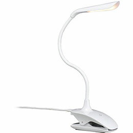 ☆YAZAWA 調光式フレキシブルクリップライト ホワイト電球色 CFL05L02WH