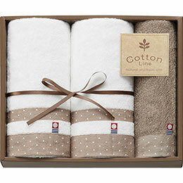 ☆コットンライン 今治産フェイスタオル2P&ハンドタオル L8027038