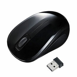 ☆サンワサプライ 抗菌・静音ワイヤレスブルーLEDマウス MA-WBSK315BK