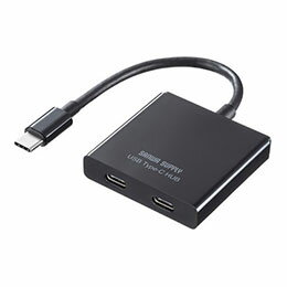☆サンワサプライ USB Type-C ハブ(3ポート) Type-C×2 PD専用ポート×1 USB-3TCP12BK