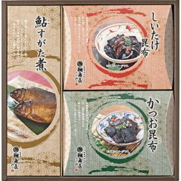 心を伝える日本の味伝統製法で炊き上げた佃煮惣菜の詰合せです。そのままでもごはんのお供や酒の肴にも重宝します。メーカー品番 : HNA-25 セット内容 : 鮎すがた煮(75g)・しいたけ昆布・かつお昆布(各70g)×各1 賞味期限 : 常温1年6ヶ月 アレルゲン : 小麦 箱サイズ : 23.4×23.4×4cm 箱入重量 : 0.3kg