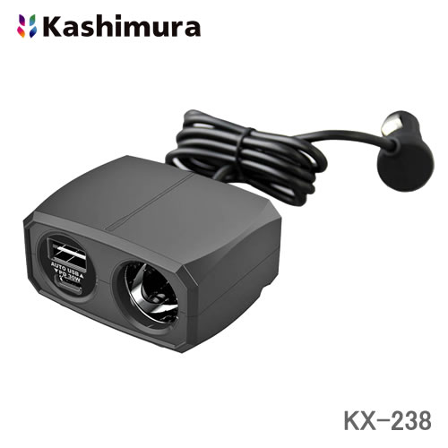 カシムラ 12/24V兼用 車載用電源増設ソケット セパレートタイプ USB-Aポート/USB Type-Cポート/DCソケット USB PD(Power Delivery)規格対応 KX-238