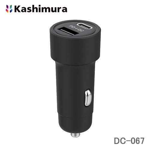 カシムラ 車載用USB電源 DC-38W USB2ポート USB-C20W+USB-A18W DC-067 12V/24V車兼用