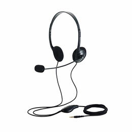 ☆エレコム 両耳小型有線オーバーヘッドセット φ3.5mm4極ミニプラグ ブラック HS-HP14STBK