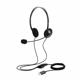 ☆エレコム 両耳小型有線オーバーヘッドセット USB-Aプラグ ブラック HS-HP14SUBK ☆エレコム 両耳小型有線オーバーヘッドセット USB-Aプラグ ブラック HS-HP14SUBK
