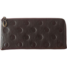 ☆姫路レザー牛革L字ファスナー長財布 チョコ K50811516