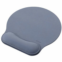 ☆ナカバヤシ リストレスト付きPUレザーマウスパッド ブルーグレー MUP-935BG