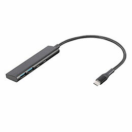☆ナカバヤシ USB3.2Gen1Type-C4ポート(Cx2/Ax2)アルミハブ/ブラック UH-C3364BK