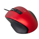 ☆Digio デジオ 小型有線5ボタンBlueLEDマウス レッド MUS-UKF120R(2)