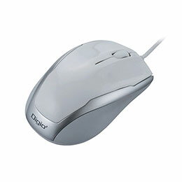 ☆Digio デジオ 側面ラバー加工でフィット感を重視 有線3ボタンBlueLEDマウス ホワイト MUS-UKT115W