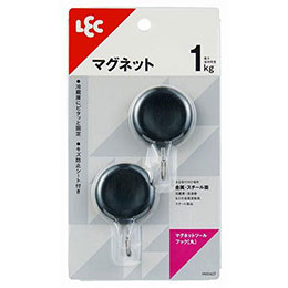 ☆レック マグネットツールフック 丸 2個入 ブラック MMT62402
