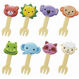 ☆トルネ なかよしどうぶつフォークピック 8本入 P-3547
