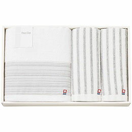 ☆ファシール タオルセット FCL-500N バスタオル1枚・フェイスタオル1枚・ウォッシュタオル1枚 9277-078