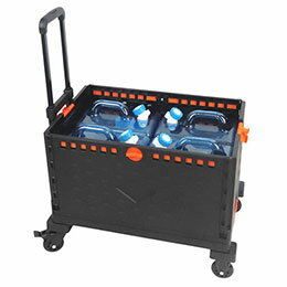☆富士商 ウォータータンクカート 折りたたみコンテナ+タンク4個セット 積載荷重100kg 誰でも大量の水を楽に運べる F21646