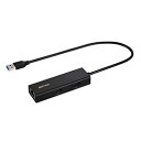 ☆BUFFALO Giga対応 USBハブ付き LANアダプター USB Type-A接続 ブラック LUD-U3-AU101BK(2)