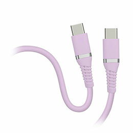 ☆HIDISC やわらかケーブル Type-C to Type-C ラベンダーパープル HD-STCC100W1PL ☆HIDISC やわらかケーブル Type-C to Type-C ラベンダーパープル HD-STCC100W1PL