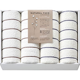 ☆ナチュラルフェイス ボーダー バスタオル4P 60×120cm L9015599