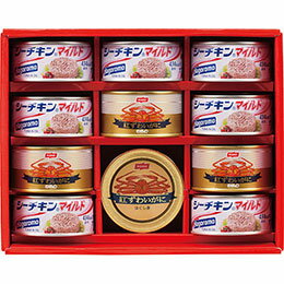 ☆紅ずわいがに&シーフードギフト はごろもシーチキンマイルド(140g)×7、ニッスイ紅ずわいがにほぐし身(100g)×4 B1151518