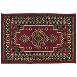 ☆ウィルトン織ペルシャ柄マット レッド K50509654