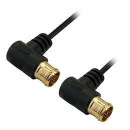 ☆ホーリック 極細アンテナケーブル 2m ブラック L字差込式-L字差込式 AC20-783BB