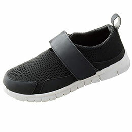 ☆サンスマイル 楽々のびのびニットストレッチシューズ ワンタッチ式 ブラック S SNSM-64381