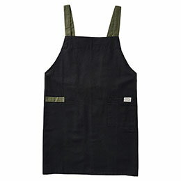 ☆レップ 速乾エプロン クイックドライ加工・肩ずれしないH型デザイン プレイン/ブラック REP-562710