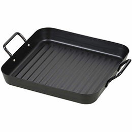 ☆パール金属 IHでもガスでも使える鉄製角型プレート ウェーブ 25×25cm HB-4515