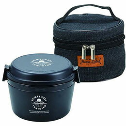 ☆パール金属 ホームレーベル どんぶりランチジャー770バッグ付 ブラック HB-5449