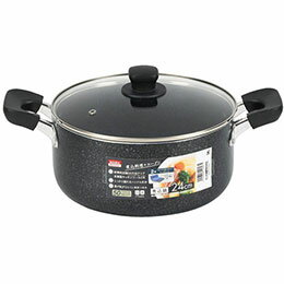 ☆パール金属 ママディナーアルファ マーブルダイヤモンド IH対応ガラス蓋付煮込み鍋24cm HB-5897